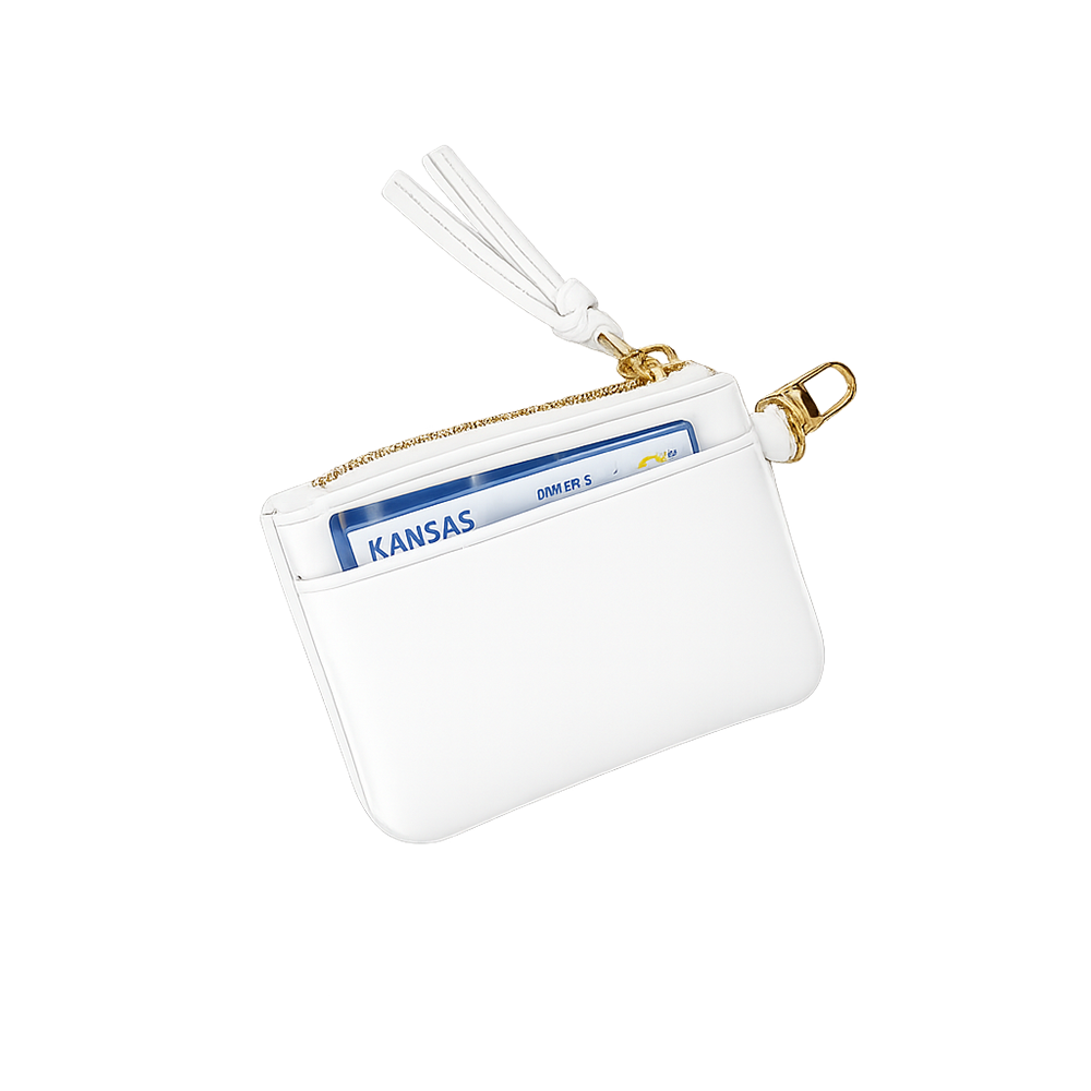 JUNE MARKET: White Vegan Leather RFID Card Pouch by Wanderfull (Ships in 2-3 Weeks)