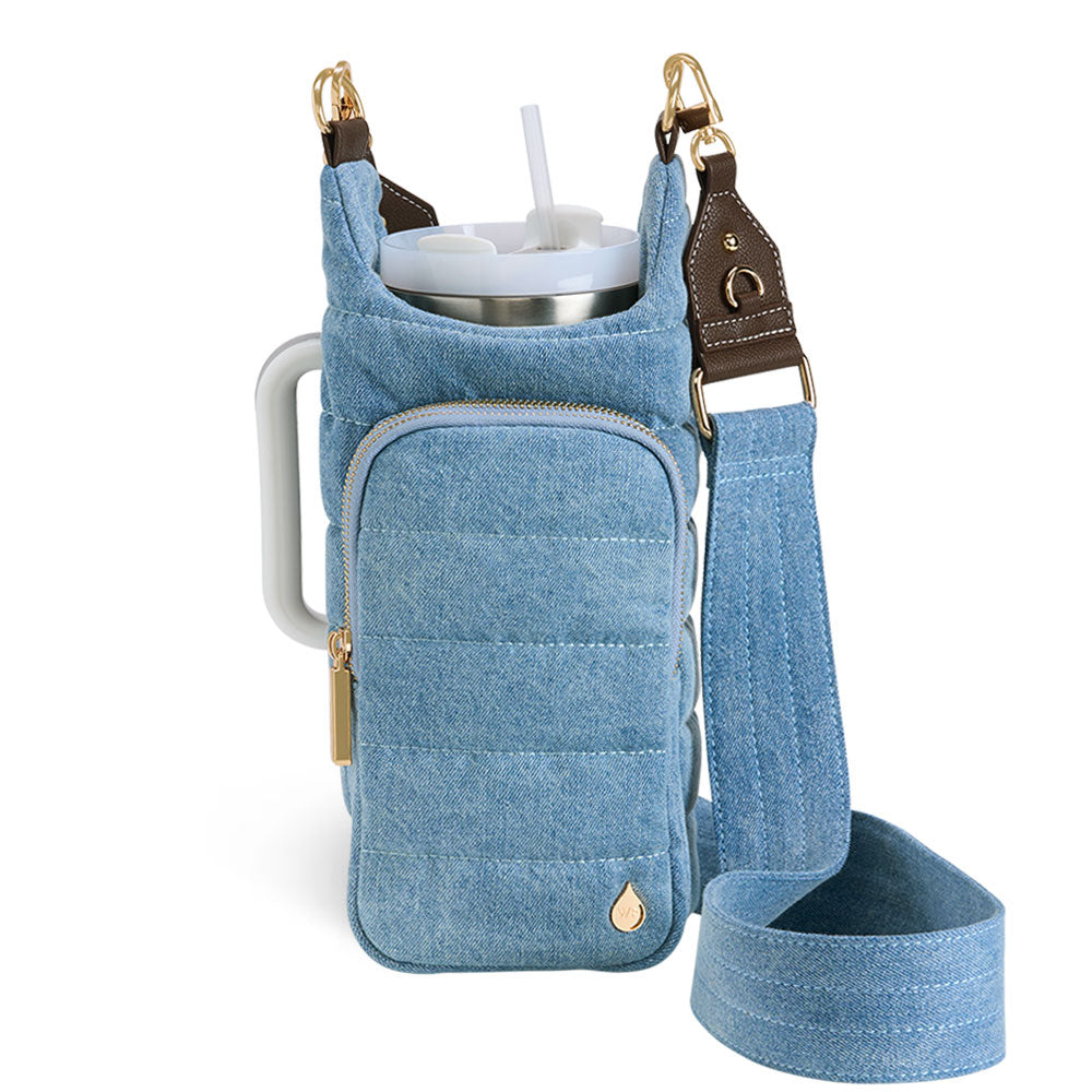 JUNE MARKET: HydroBag® HANDLE®- Light Denim with Gold Hardware by Wanderfull (Ships in 2-3 Weeks)