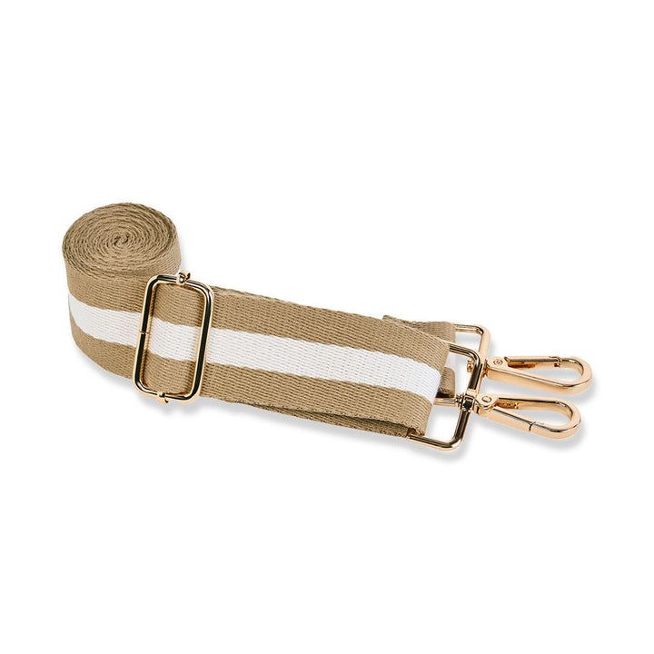 JUNE MARKET: HydroBag HANDLE®- Khaki with Khaki and White Striped Strap and Gold Hardware by Wanderfull (Ships in 2-3 Weeks)