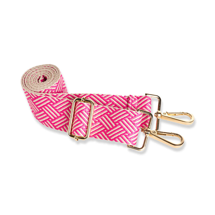 JUNE MARKET: Bright Pink HydroBag® with Pink and Cream Patterned Strap by Wanderfull (Ships in 2-3 Weeks)