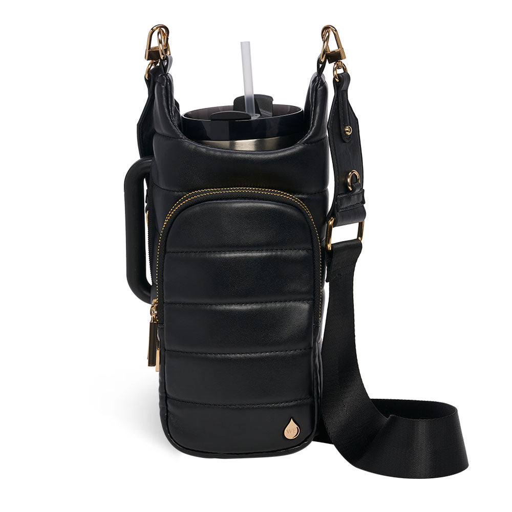 JUNE MARKET: HydroBag® HANDLE®- Black Vegan Leather with Strap Bundle by Wanderfull (Ships in 2-3 Weeks)