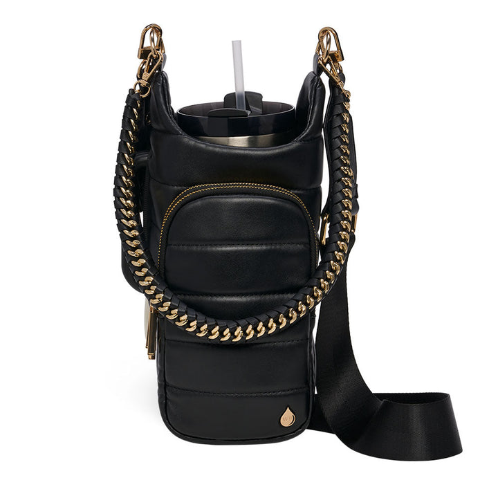 JUNE MARKET: HydroBag® HANDLE®- Black Vegan Leather with Strap Bundle by Wanderfull (Ships in 2-3 Weeks)