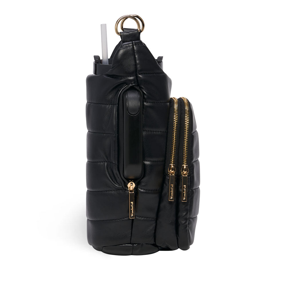 JUNE MARKET: HydroBag® HANDLE®- Black Vegan Leather with Strap Bundle by Wanderfull (Ships in 2-3 Weeks)
