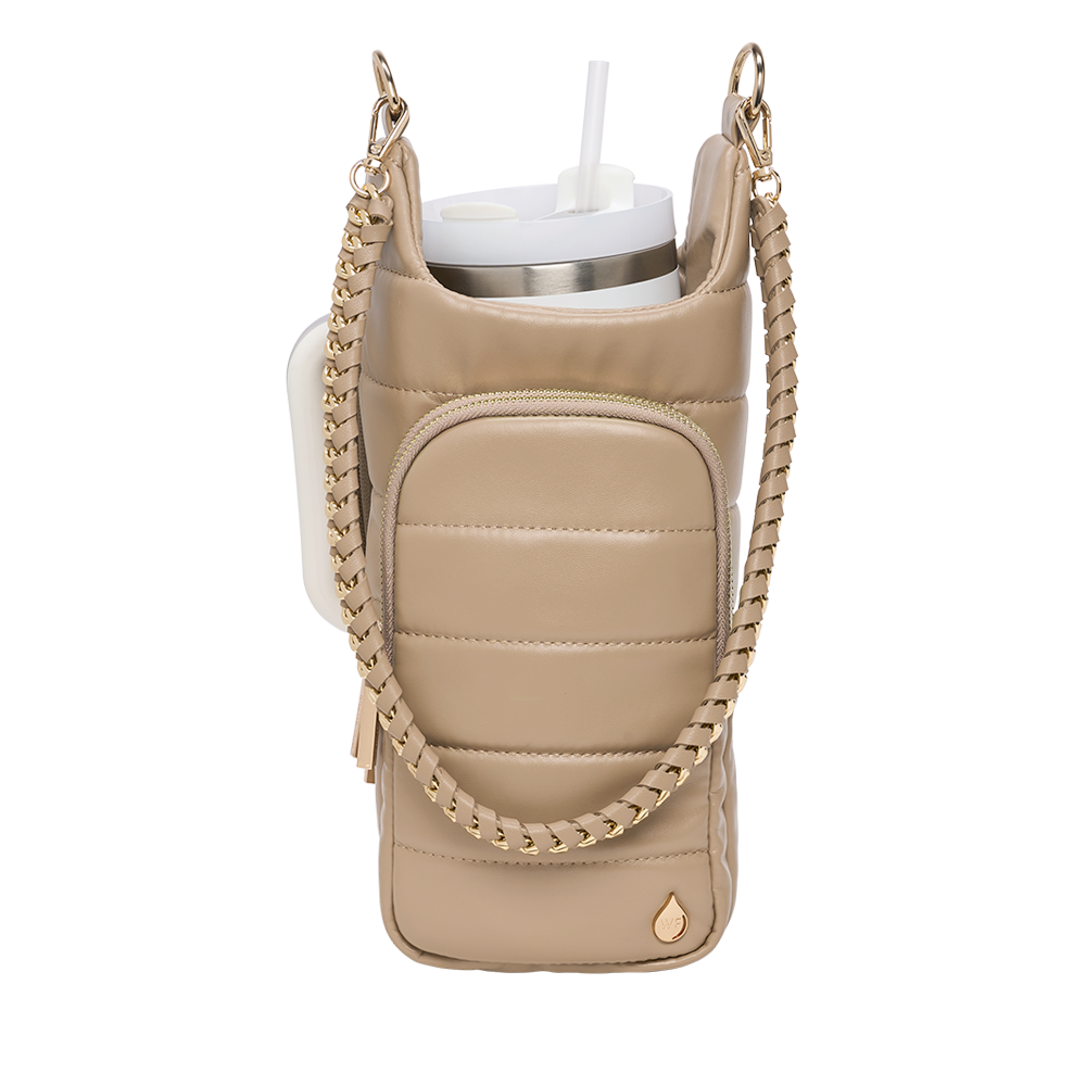 JUNE MARKET: HydroBag® HANDLE®- Taupe Vegan Leather with Strap Bundle by Wanderfull (Ships in 2-3 Weeks)