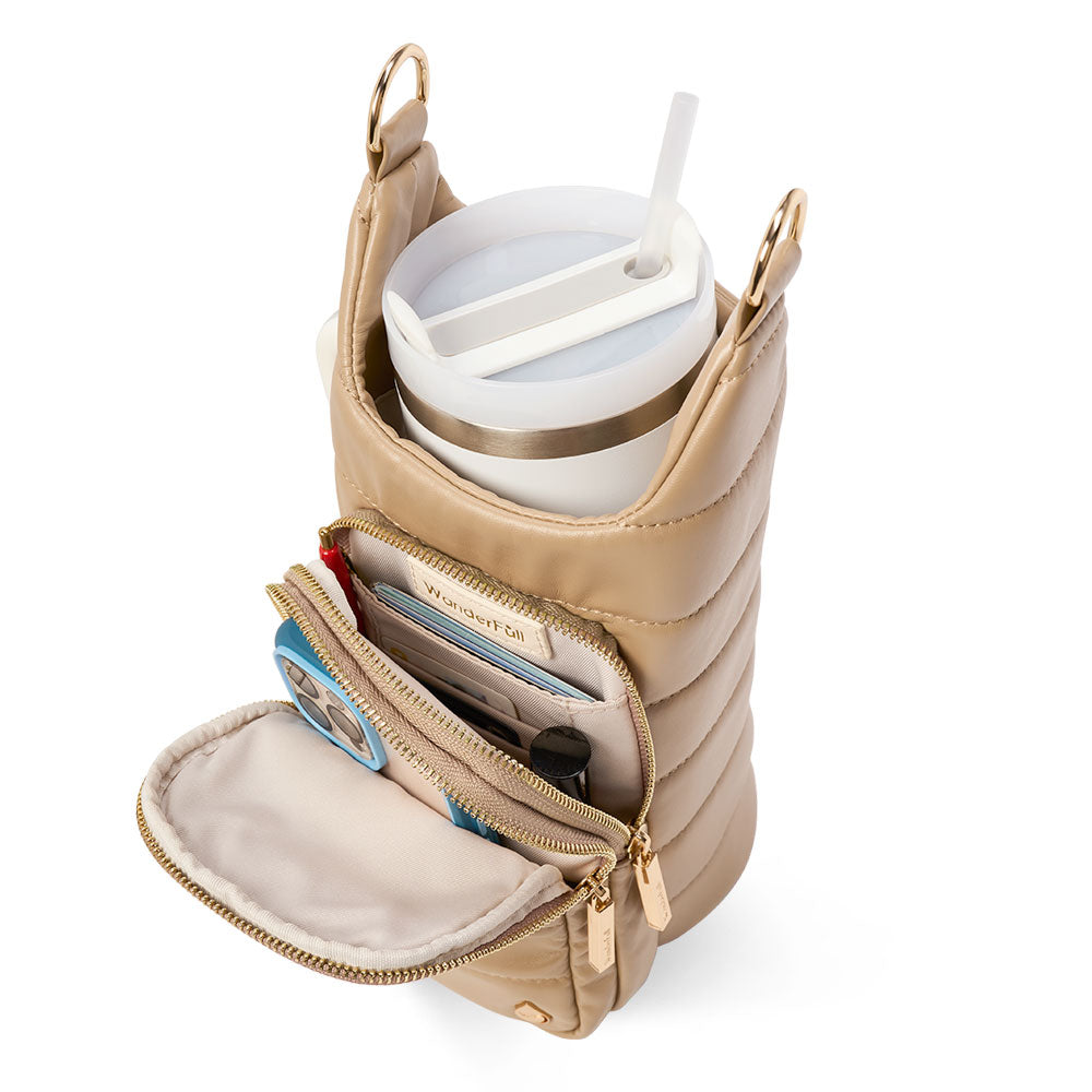 JUNE MARKET: HydroBag® HANDLE®- Taupe Vegan Leather with Strap Bundle by Wanderfull (Ships in 2-3 Weeks)
