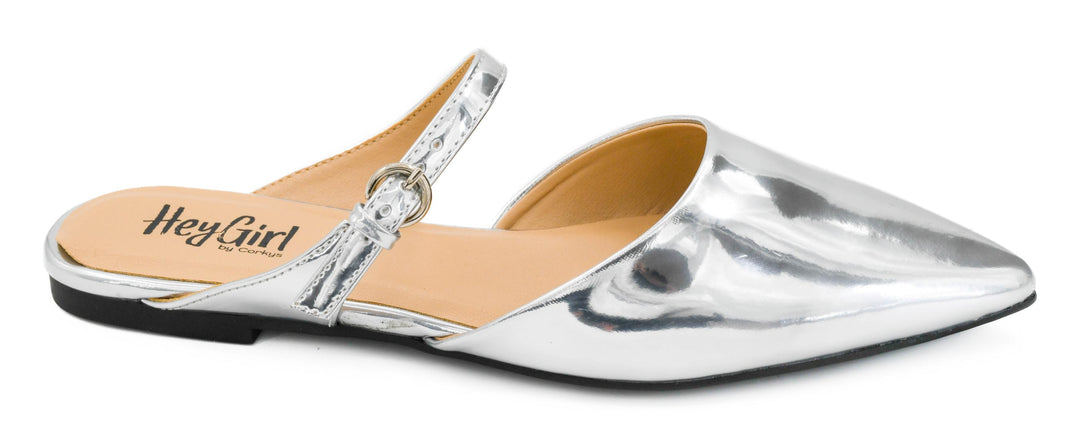 SHOE PARTY! Wanna Grab Drinks Silver Mirror Metallic by Corkys (Ships in 2-3 Weeks)