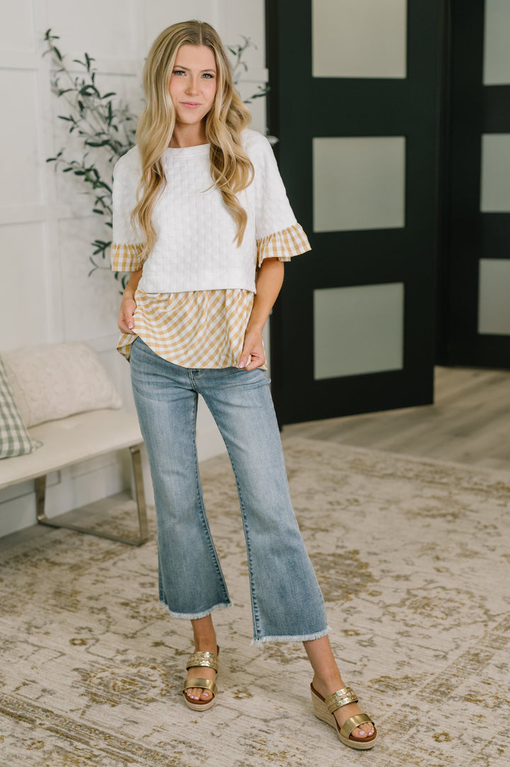 Welcome Me Home Gingham Print Top - 6/1