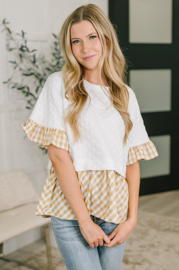 Welcome Me Home Gingham Print Top - 6/1