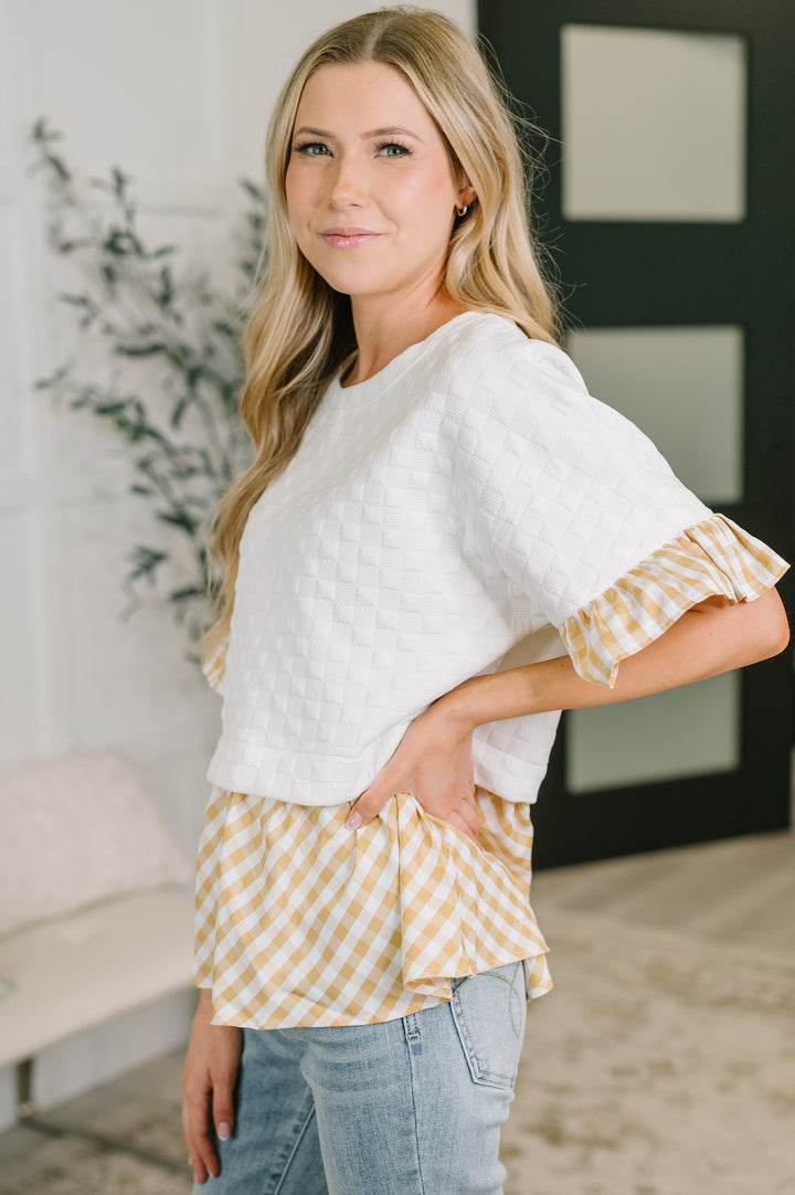 Welcome Me Home Gingham Print Top - 6/1