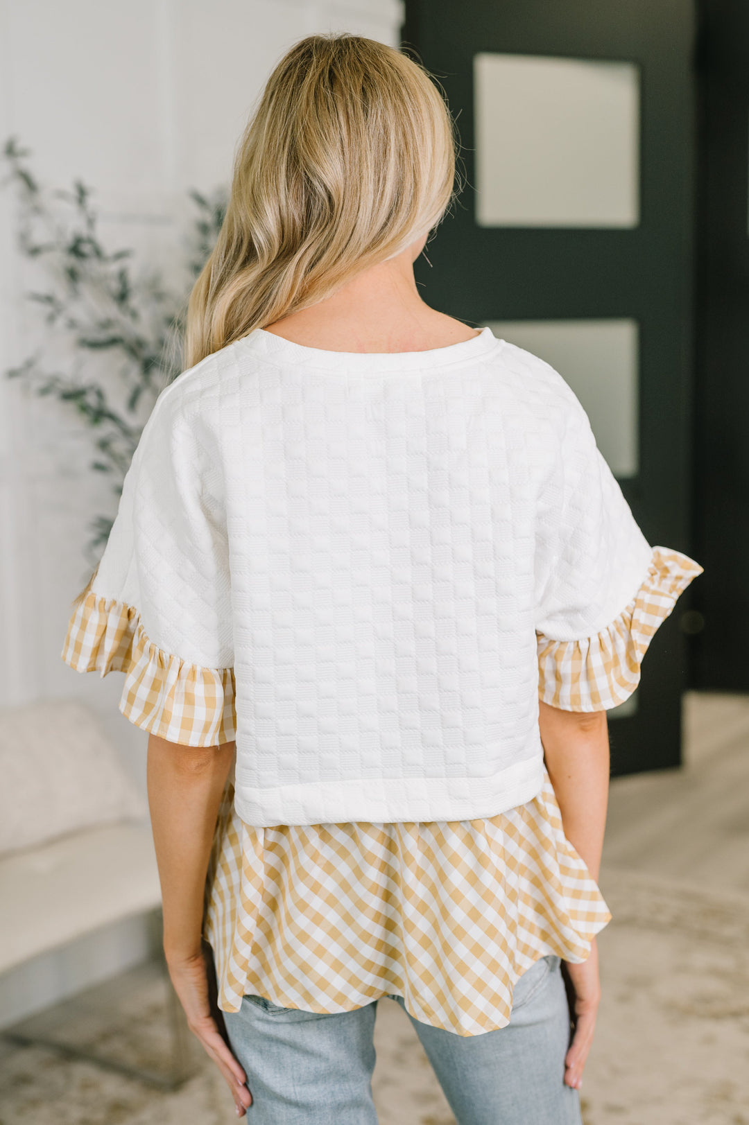 Welcome Me Home Gingham Print Top - 6/1