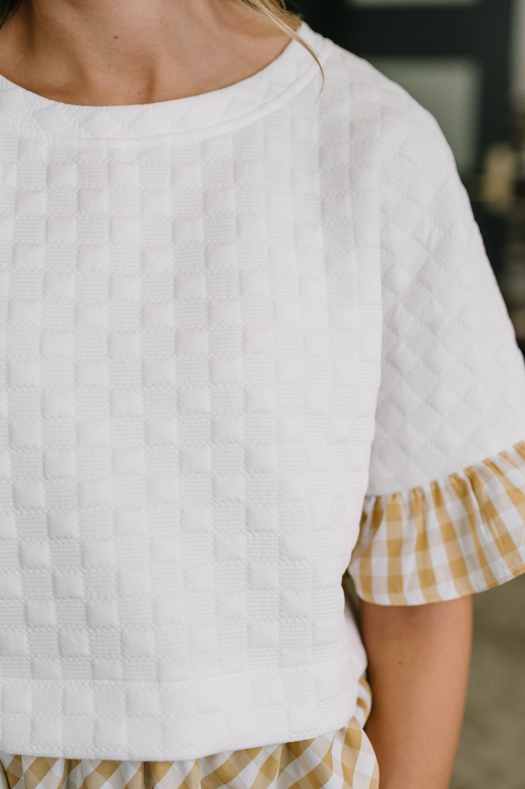 Welcome Me Home Gingham Print Top - 6/1
