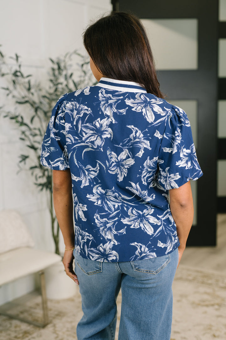 Wheels Are in Motion Puff Sleeve Floral Blouse - 7/21