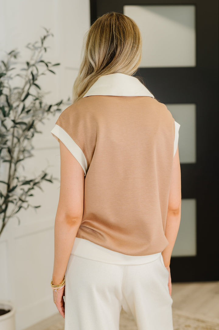 Whispered Urgently Color Block Half Zip Top - 8/21