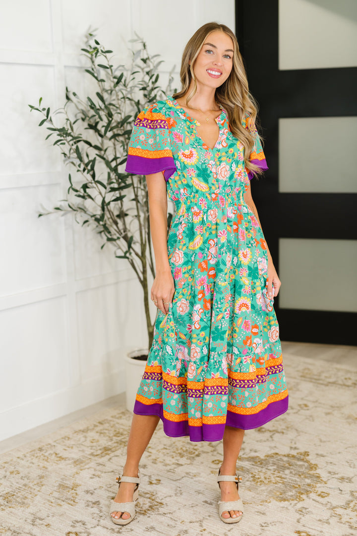 Wildflower Wish Gathered Tier Dress in Mint - 6/4