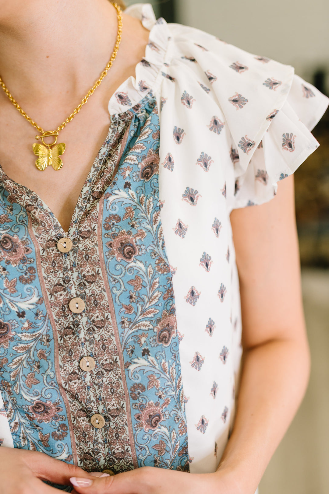 Willow Breeze Short Sleeve Blouse - 5/7