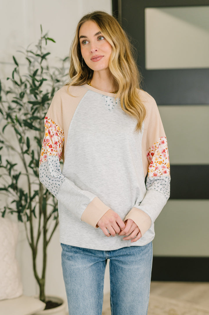 Wondering Aloud Patchwork Long Sleeve Top - 3/3