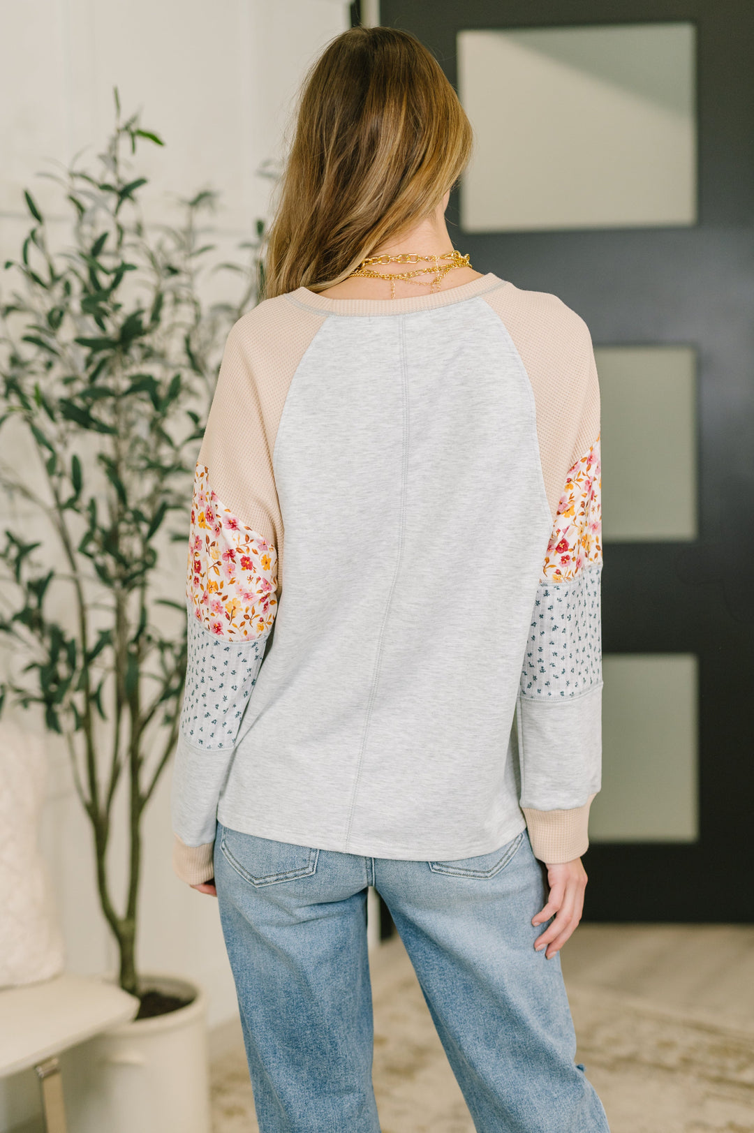 Wondering Aloud Patchwork Long Sleeve Top - 3/3