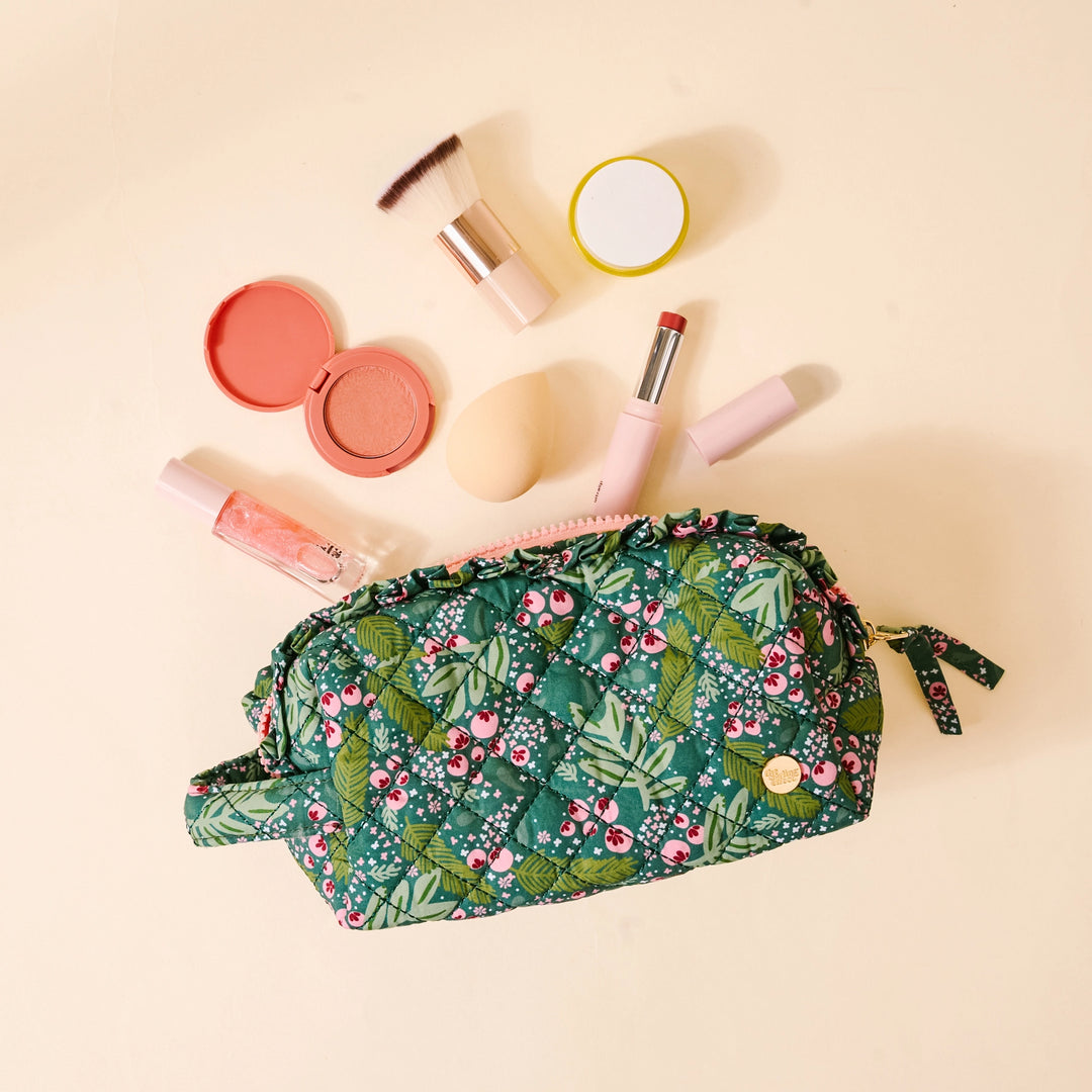 Essentials Quilted Cosmetic Bag - Jolly Sprig by the Darling Effect