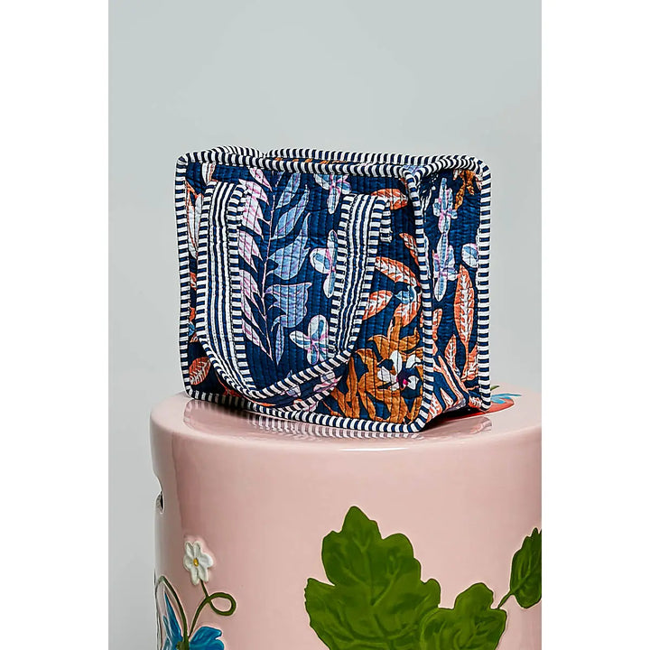 Essentials Mini Quilted Cube Bag - Navy Multi by POL