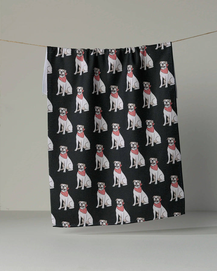 Bulldog Club Tea Towel - Black by Geometry