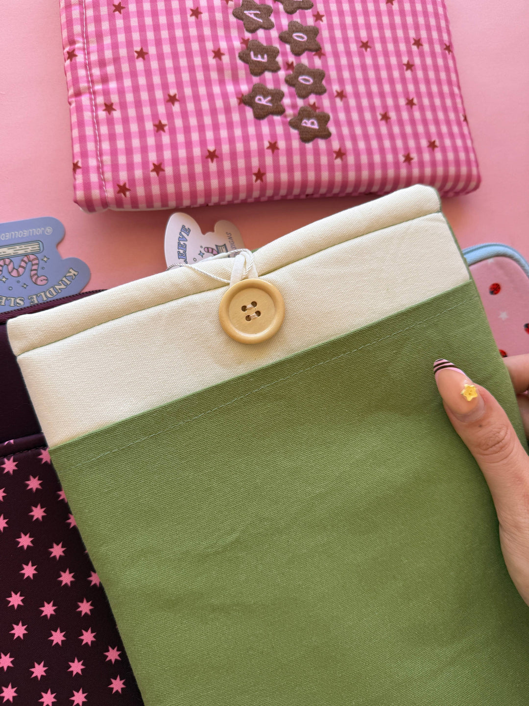 'Book Club Babe' Embroidered Book Sleeve