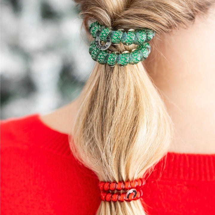 Teleties Hair Tie - Large and Small Band Pack of 5 - Jolly &amp; Bright (Ships in 1-2 Weeks)