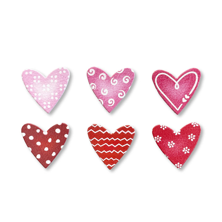 Doodle Heart Set of 6 Magnets by Roeda