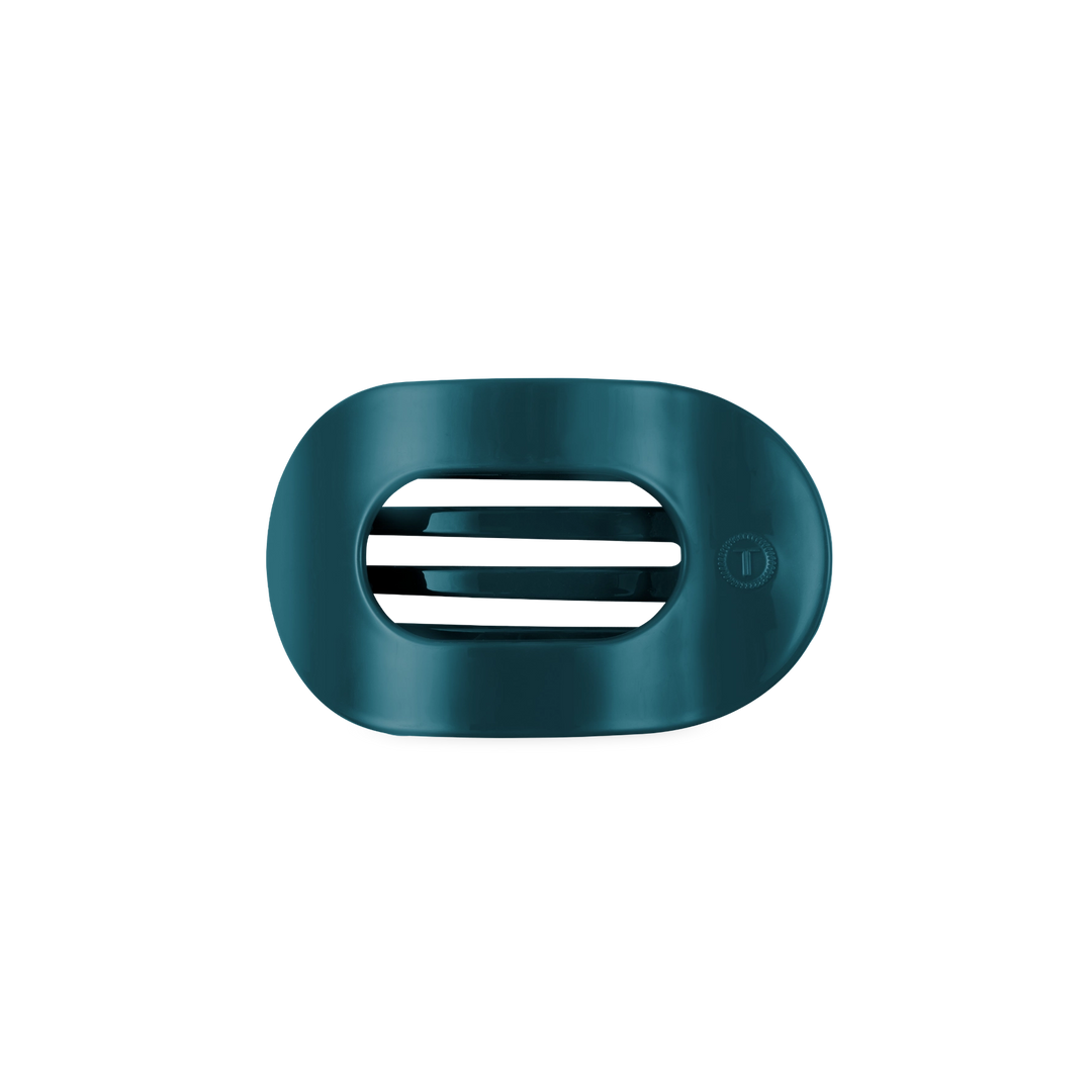 Small Teleties Flat Oval Clip - Teal With It