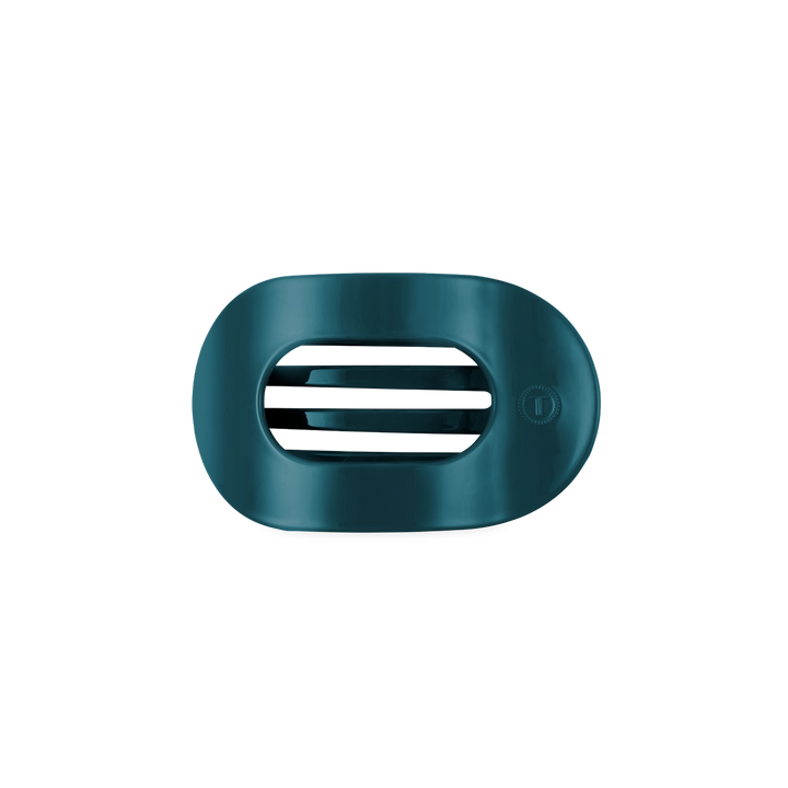 Small Teleties Flat Oval Clip - Teal With It