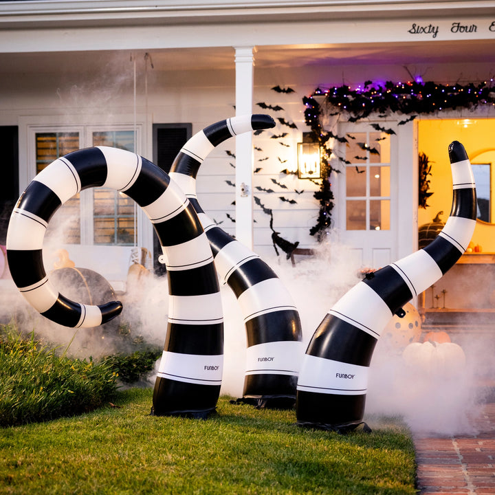Black & White Halloween Inflatable Lawn Snakes - Set of 3 by Funboy