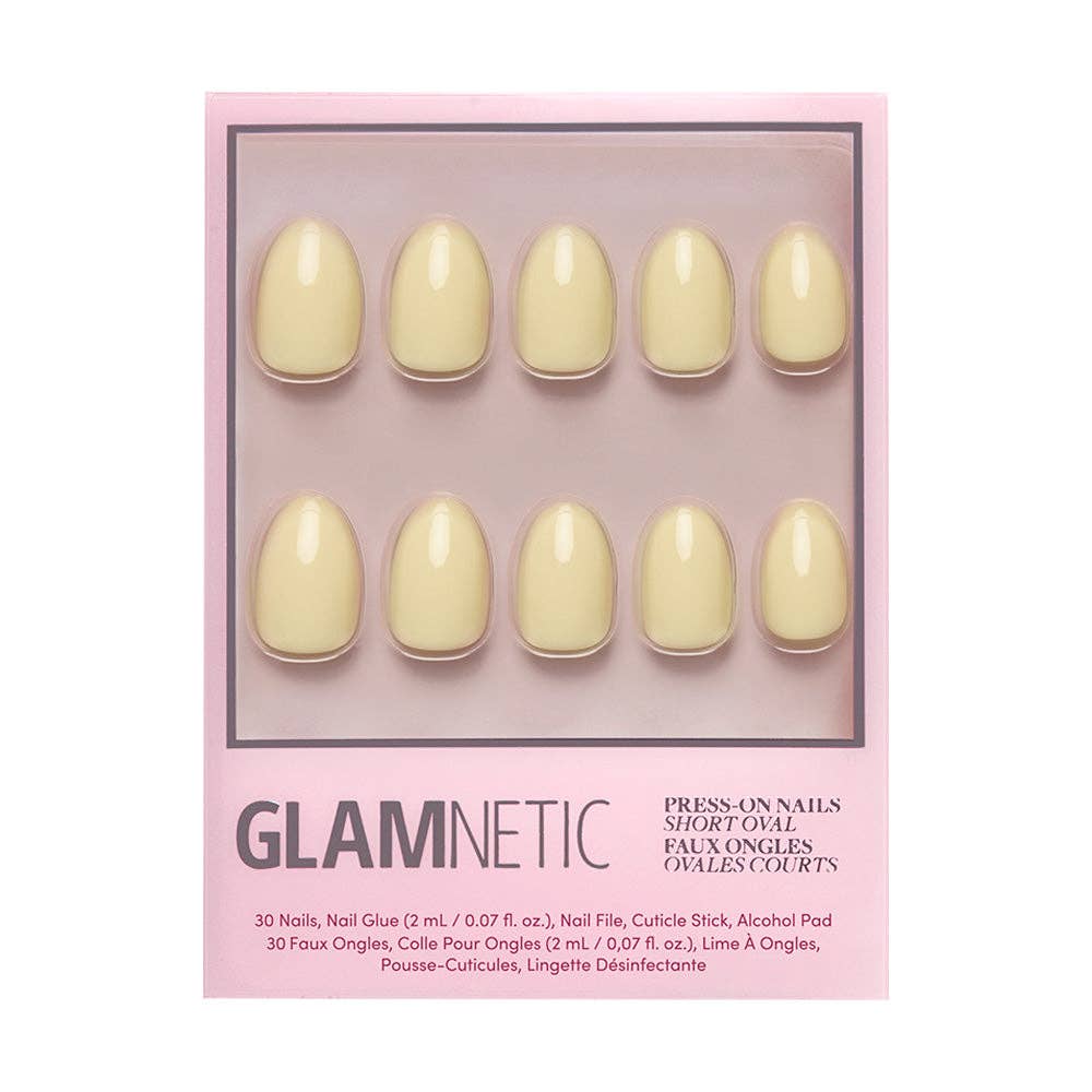 Pastel Yellow Short Oval Press-On Nails by Glamnetic