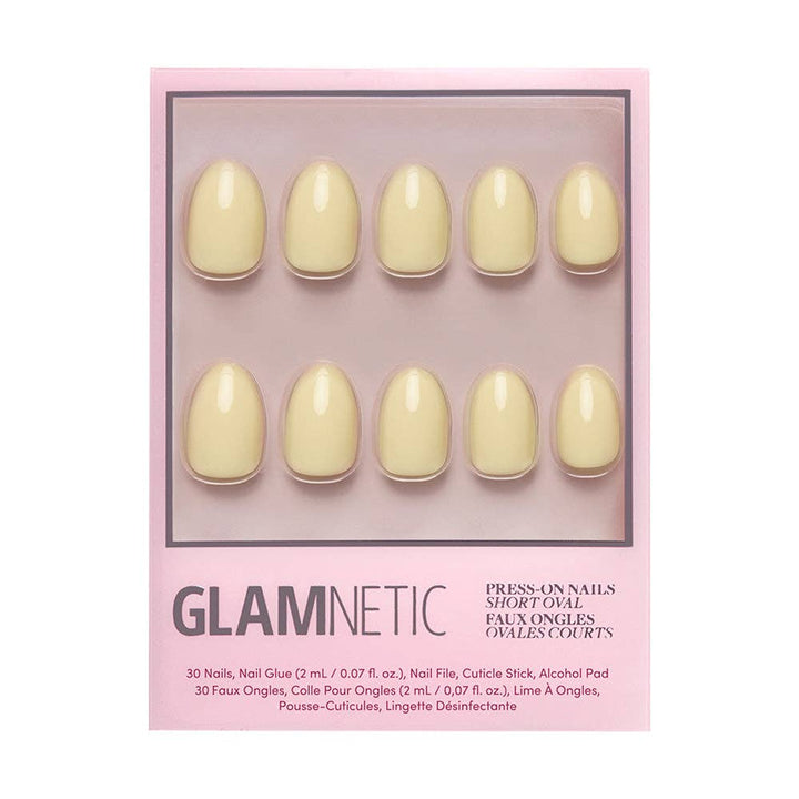 Pastel Yellow Short Oval Press-On Nails by Glamnetic