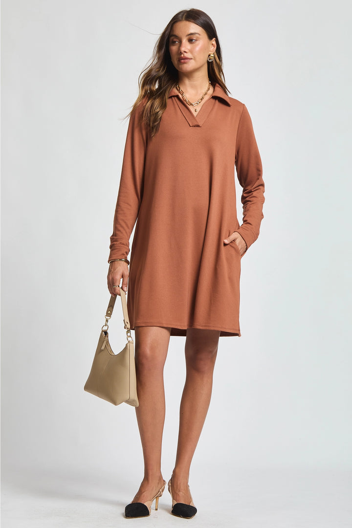 Anywhere Travel Dress by Dear Scarlett - Chestnut