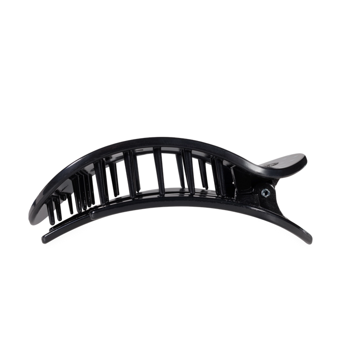 Large Teleties Flat Oval Clip - Black Polka Dot Party (Ships Next Week)
