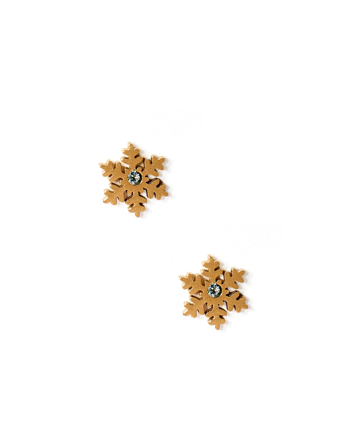 Screwback Stud Earrings - Snowflake Gold By Linny & Co