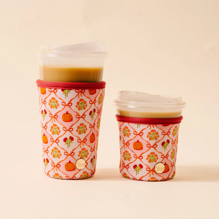 Large Sip Savvy Drink Sleeve - Patchwork Pumpkins by the Darling Effect