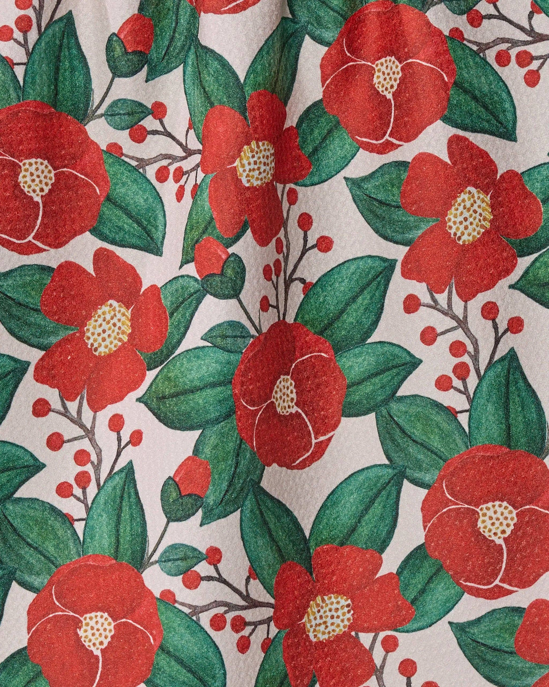 Winter Camellia Tea Towel by Geometry