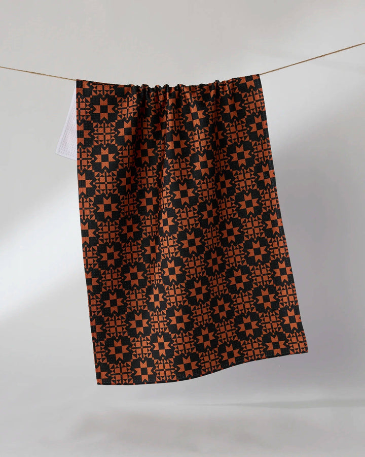 Black Spellwork Tea Towel by Geometry