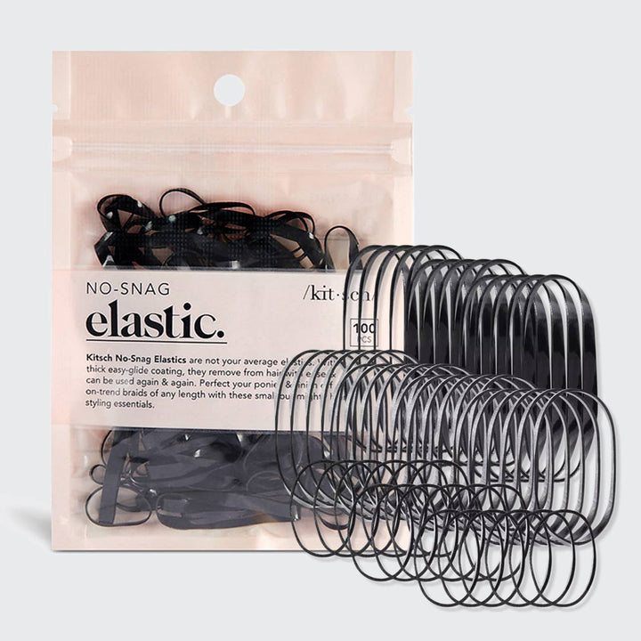 No-Snag Hair Elastic 100pc - Black