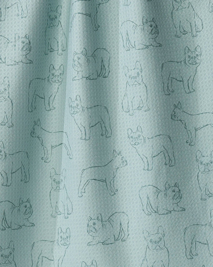 Frenchie Pups Tea Towel - Rain by Geometry