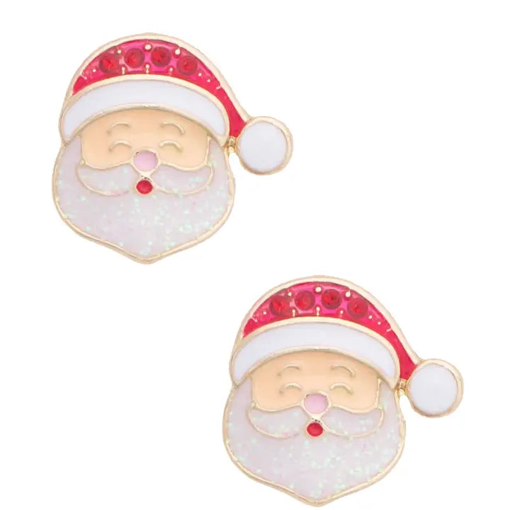 Very Merry Santa Stud Earrings in Multi By Canvas