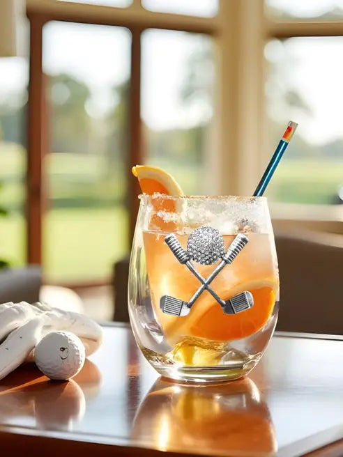 JUNE PREORDER: Golf Clubs and Ball Stemless by the Queens Jewels (Ships in 2-3 Weeks)