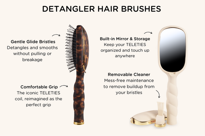 Tan Fine Detangler Hair Brush by Teleties