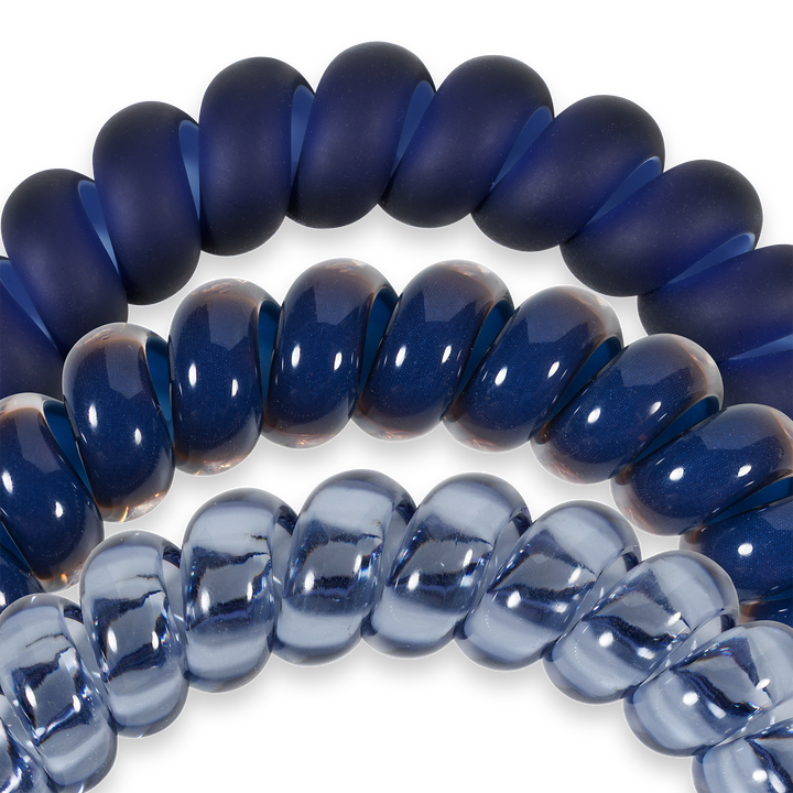 Spiral Hair Coils Large Nightfall Navy Hair Ties by Teleties