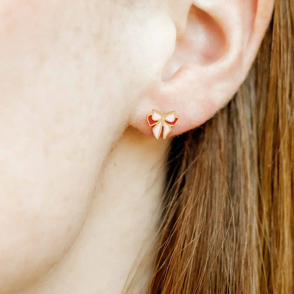 Screwback Stud Earrings - Collins Bow By Linny Co