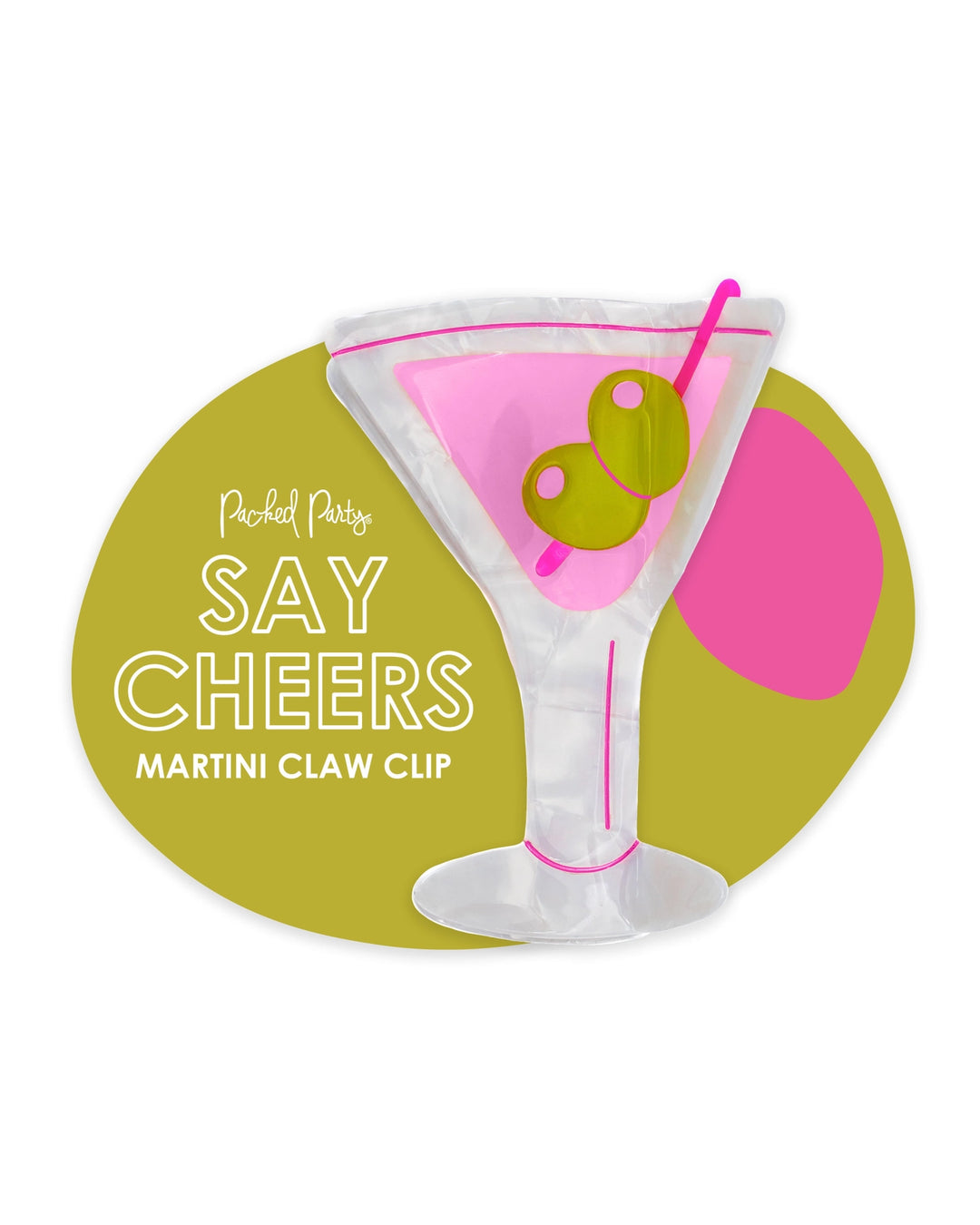 Say Cheers Martini Hair Claw Clip