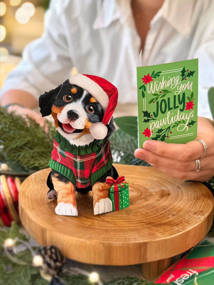 Mini Christmas Puppy Pop-Up Greeting Card
