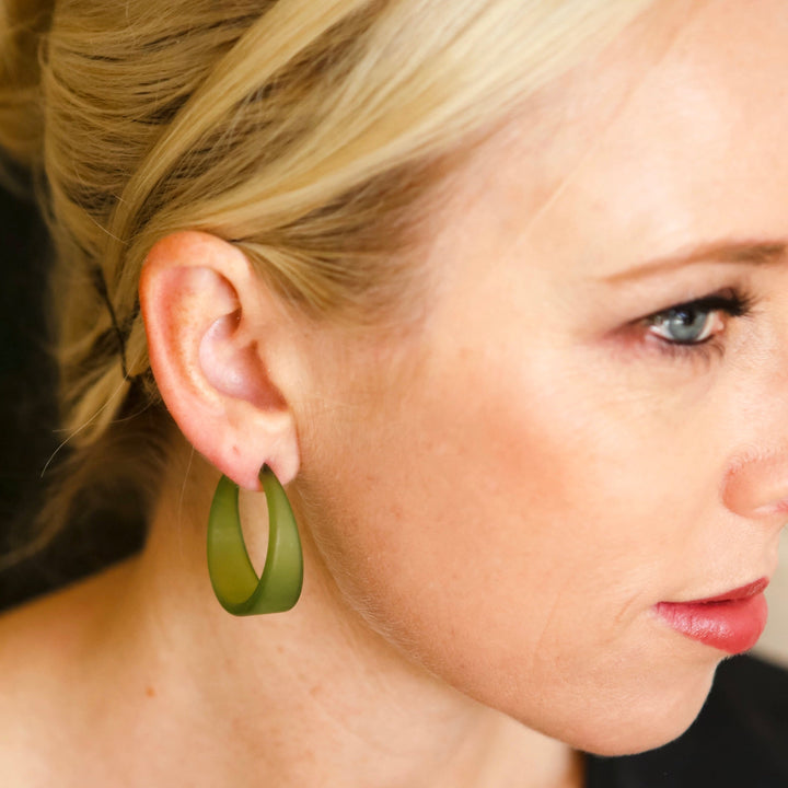 Frosted Emily Hoop Earrings by Leetie Lovendale (Preorder: Ships in 2-3 Weeks)