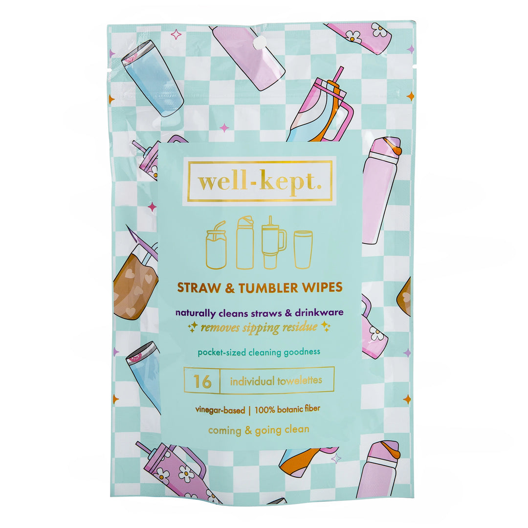 Straw + Tumbler Wipes - 16 Count by Well-Kept (Preorder: Ships in 2-3 Weeks)