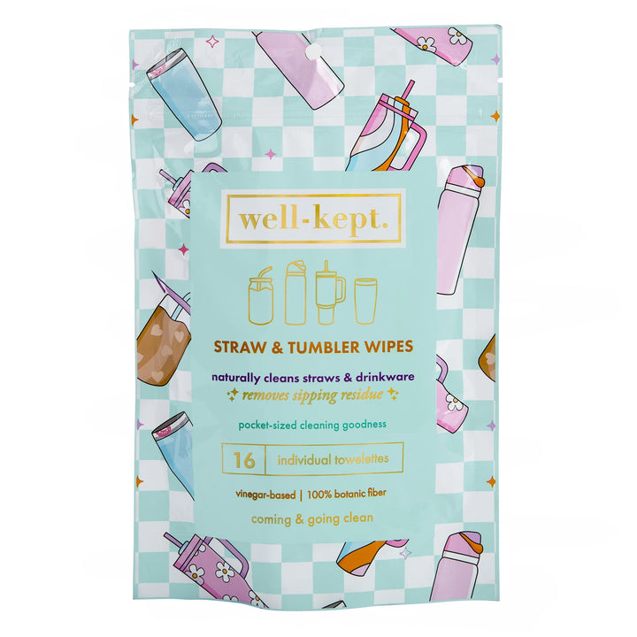 Straw + Tumbler Wipes - 16 Count by Well-Kept (Preorder: Ships in 2-3 Weeks)